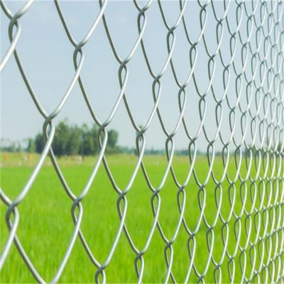 Fence di rete di filo di diamante argento galvanizzata a legame con la catena lunghezza 50 piedi