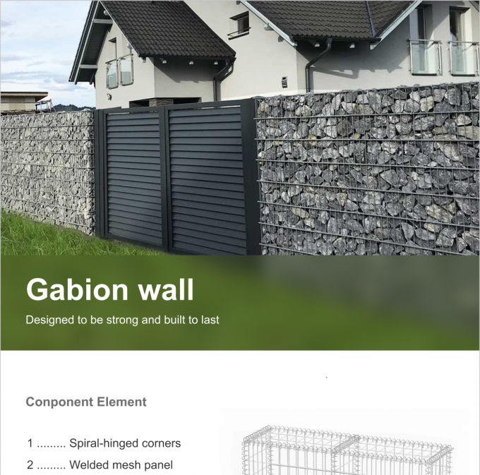 3.8-5.0mm Galvanizzato Gabion Wire Cesto Per Pareti di Pietra River Hill 2