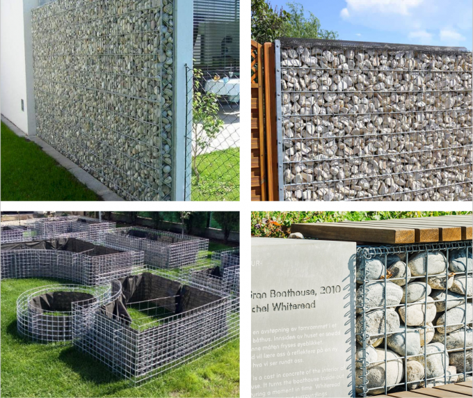 Galfan 200x100x50 Gabion Metal Planter Box Gabion Rock Box Anticorrosione 4
