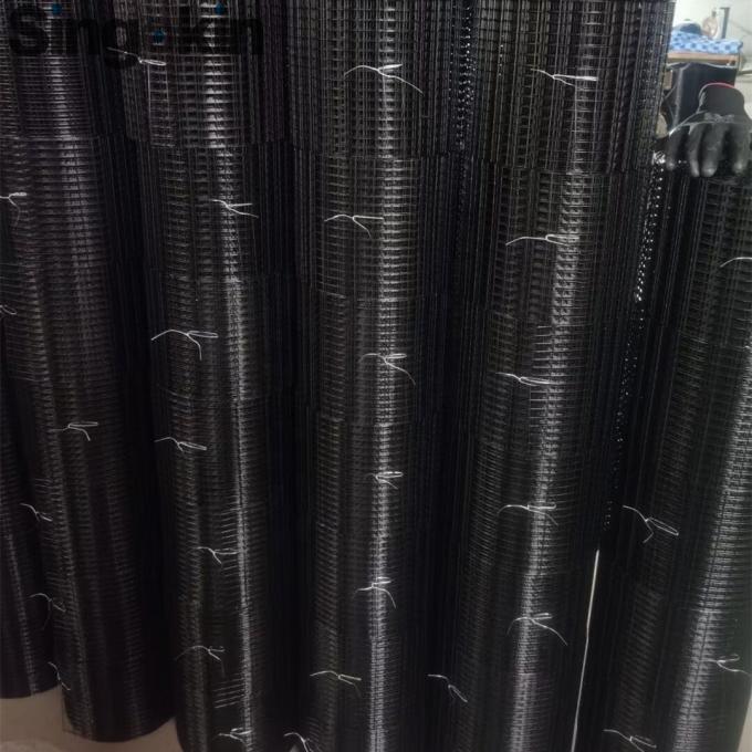 Recinto di filo metallico saldato in rotolo di tessuto hardware 1/2 con filo per gabbia per animali con rivestimento in vinile nero 3